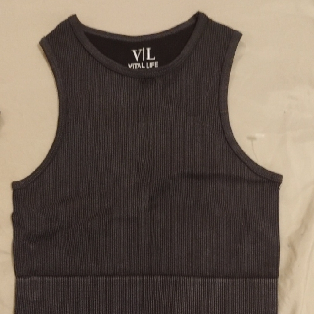 Black Ribbed Women's Tank Top